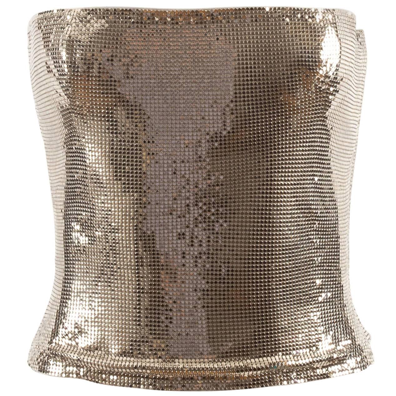 Gianni Versace Autumn-Winter 1998 silver metal mesh corset