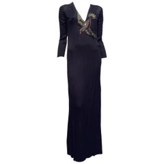Gucci Black Bird Embroidered Dress Sz 2