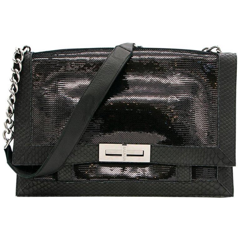 Balmain Black Sequin Shoulder Bag For Sale at 1stdibs
