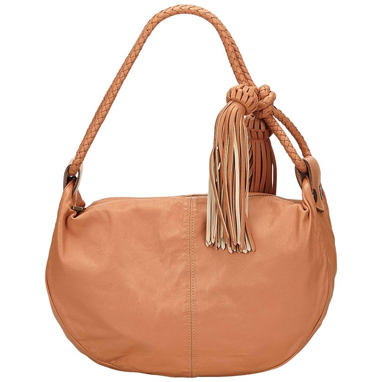 Mulberry Brown Leather Tassel Shoulder Bag For Sale at 1stdibs