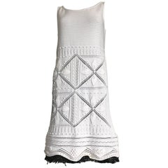 Chanel vintage dress in white wool knitting