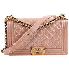 Chanel Boy Flap Bag Quilted Goatskin Old Medium