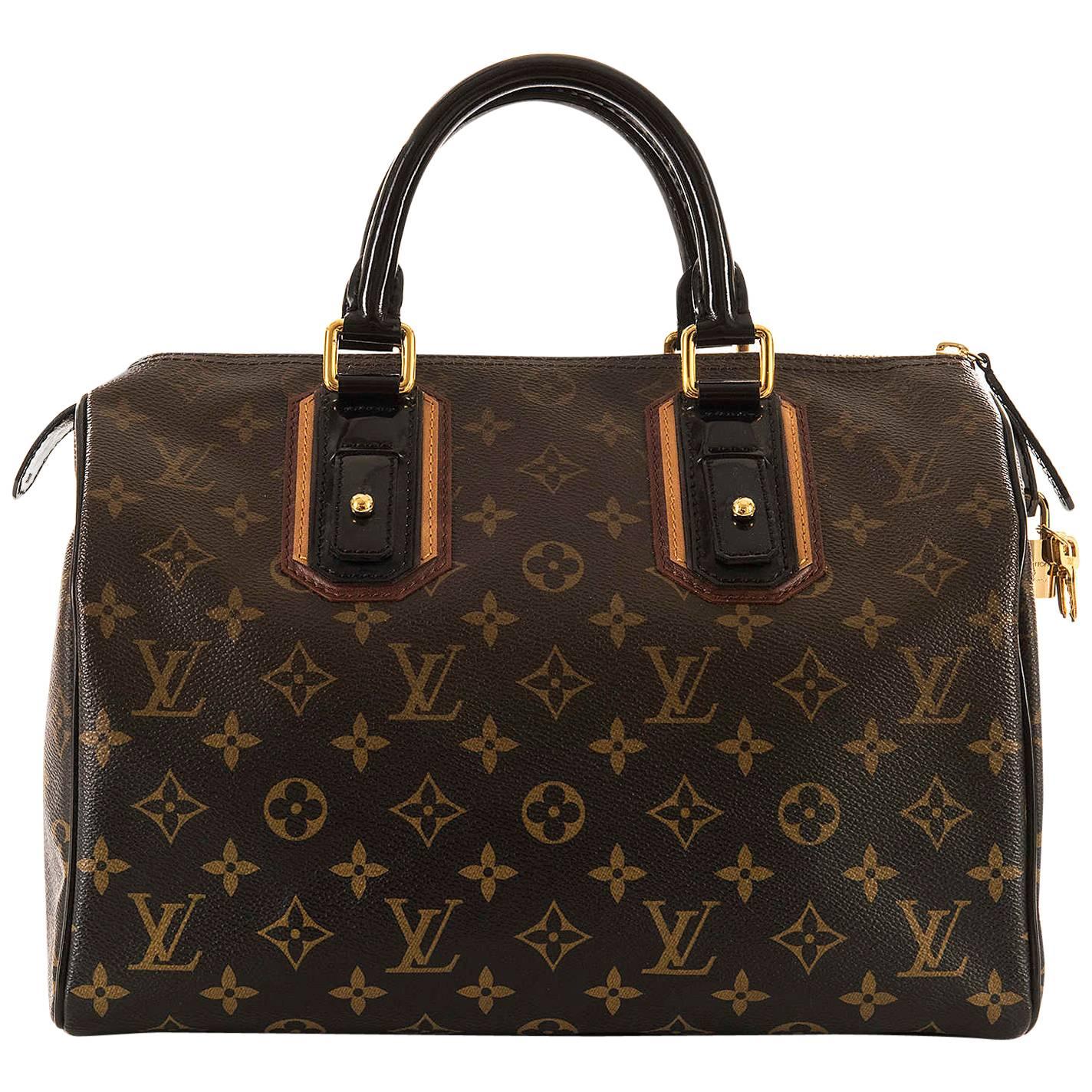 WOW Rare Limited Edition Louis Vuitton 'Sac Mirage' Speedy 30 Logo Handbag GHW For Sale