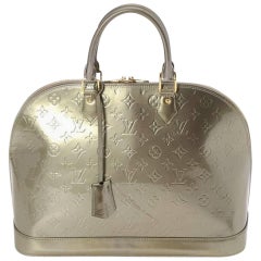 Louis Vuitton Monogram Patent Leather Top Handle Satchel Bag with Lock & Keys