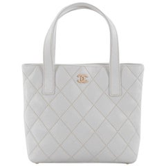 Chanel Surpique Tote Quilted Leather Small