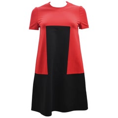 Alexander McQueen Red and Black A-Line Shift Dress 