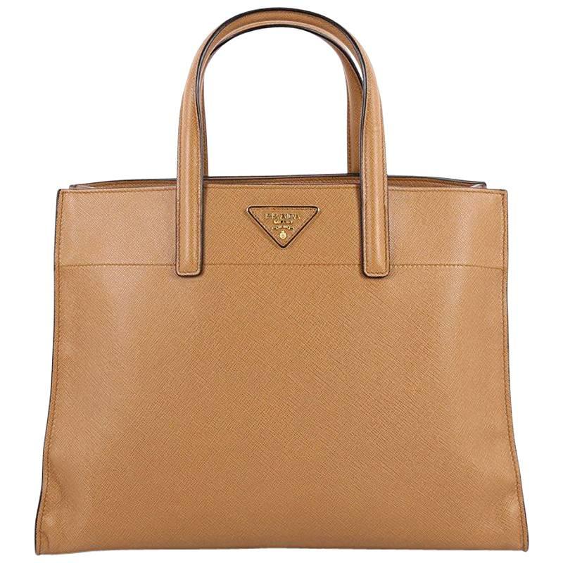 Prada Soft Triple Pocket Convertible Tote Saffiano Leather