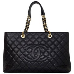 Chanel Black Caviar Leather XL GST Grand Shopping Tote Bag GHW