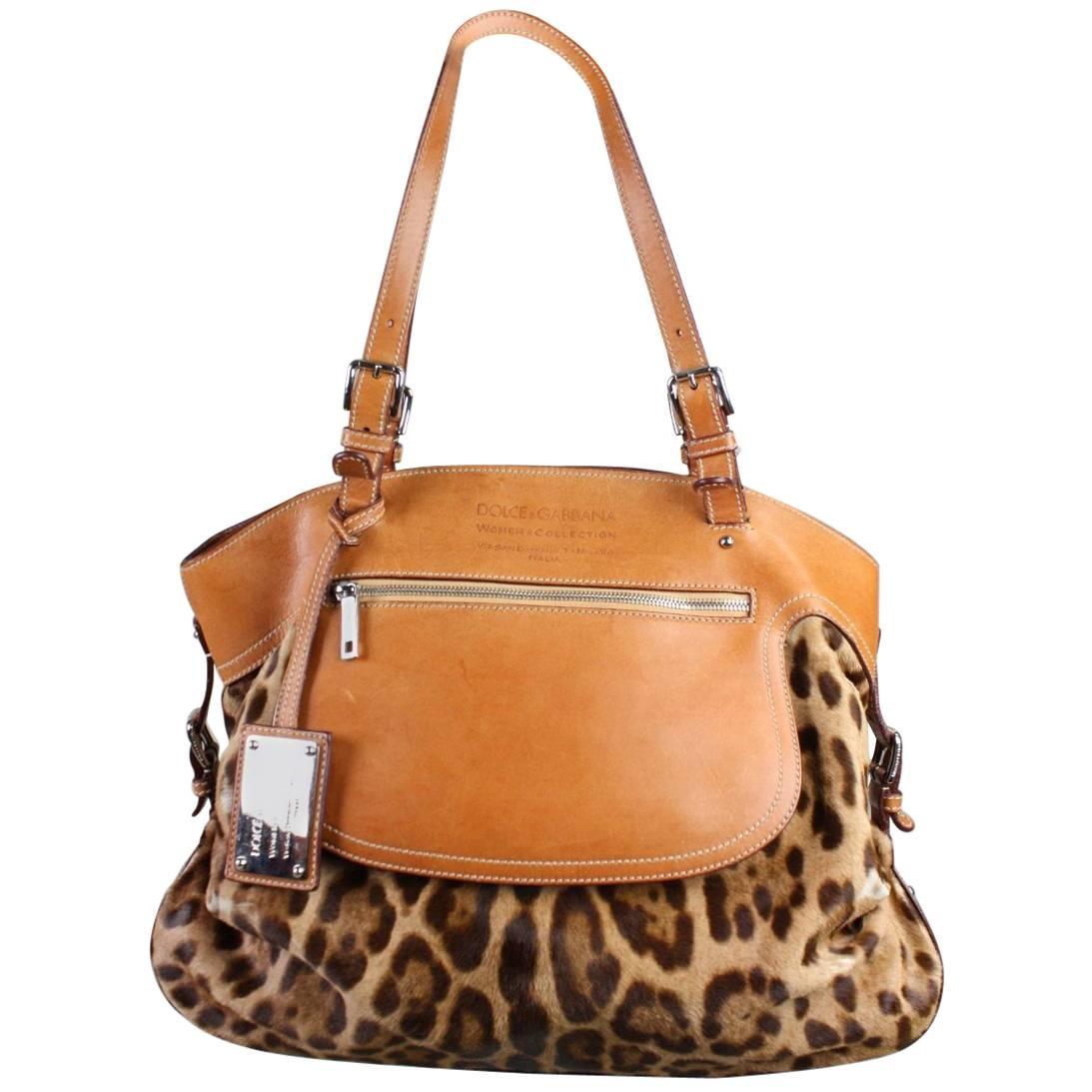 Dolce & Gabbana Miss Adventure Pony Hair Tote For Sale