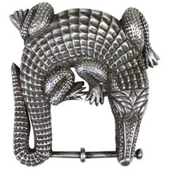 Barry Kieselstein-Cord Sterling Silver Alligator Belt Buckle 5