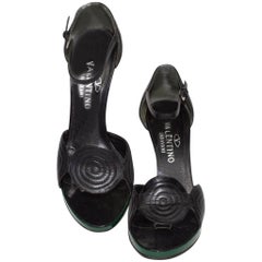 Valentino Black Leather Ankle Strap Platform Heels at 1stDibs | black ...