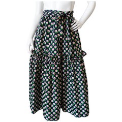 Vintage 1970s Saint Laurent Ditsy Floral Ruffle Skirt