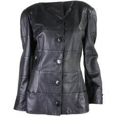 1980's Krizia Black Leather Jacket