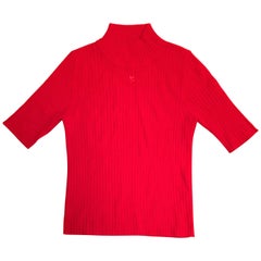 Vintage Courreges Red Short Sleeve Sweater