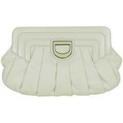 Christian Dior Vintage Off White Leather Purse Clutch 3