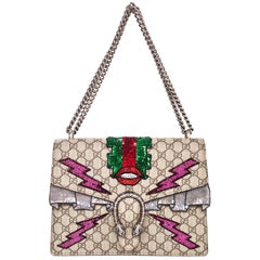 Gucci 2017 Dionysus GG Supreme Lips Embroidered Bag w/ Box & DB 9