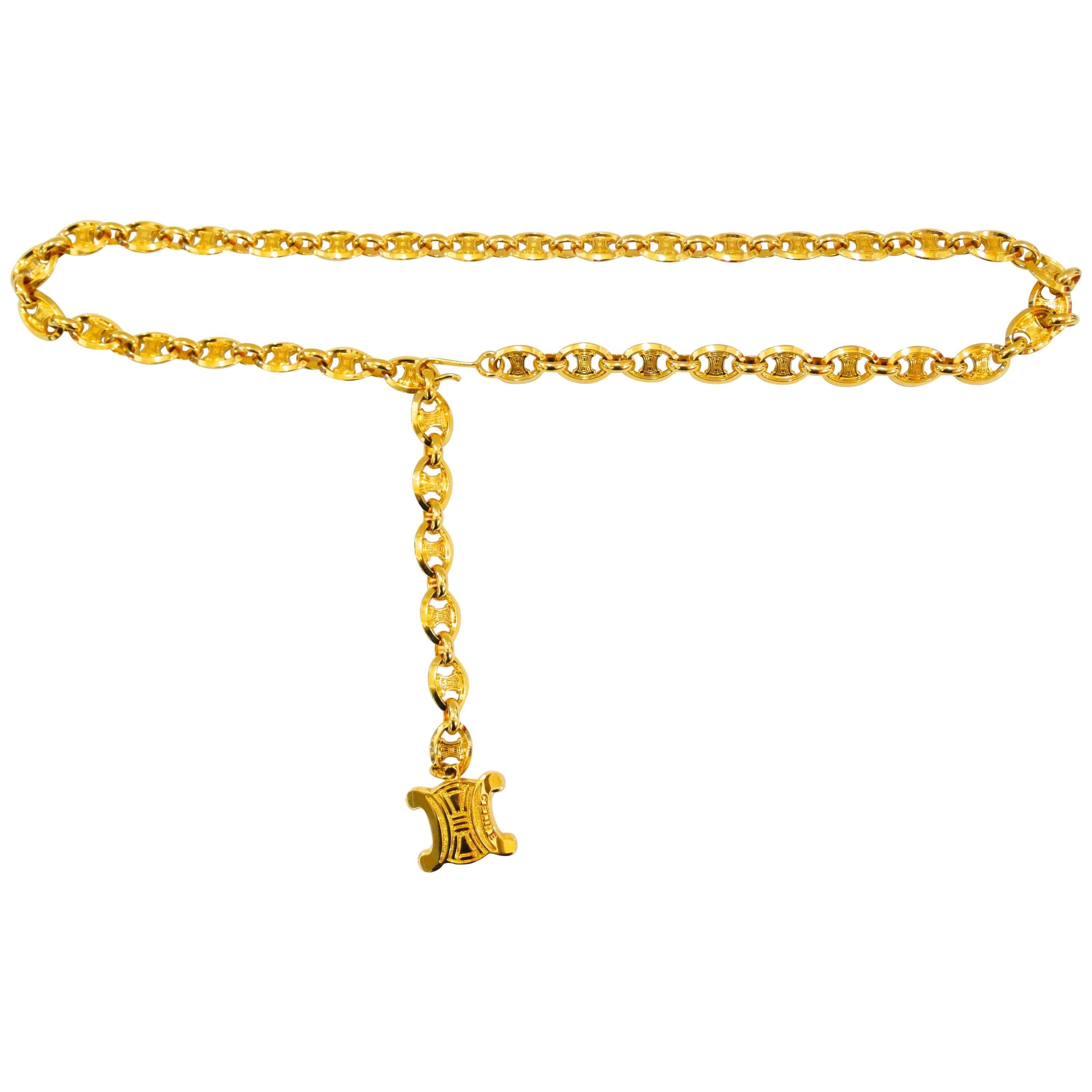 Celine Gold Chain Belt