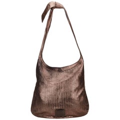 Jimmy Choo Brown Woven Metallic Leather Shoulder Bag 2