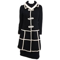 1960s Lilli Ann Black/White Two Piece Knit Dress Set 9