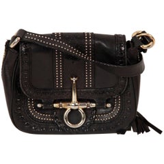 GUCCI Black Leather SNAFFLE BIT Small CROSSBODY BAG 5