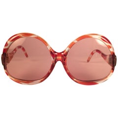 New Vintage Balenciaga Clear & Amber Oversized Sunglasses 1970's Sunglasses 7