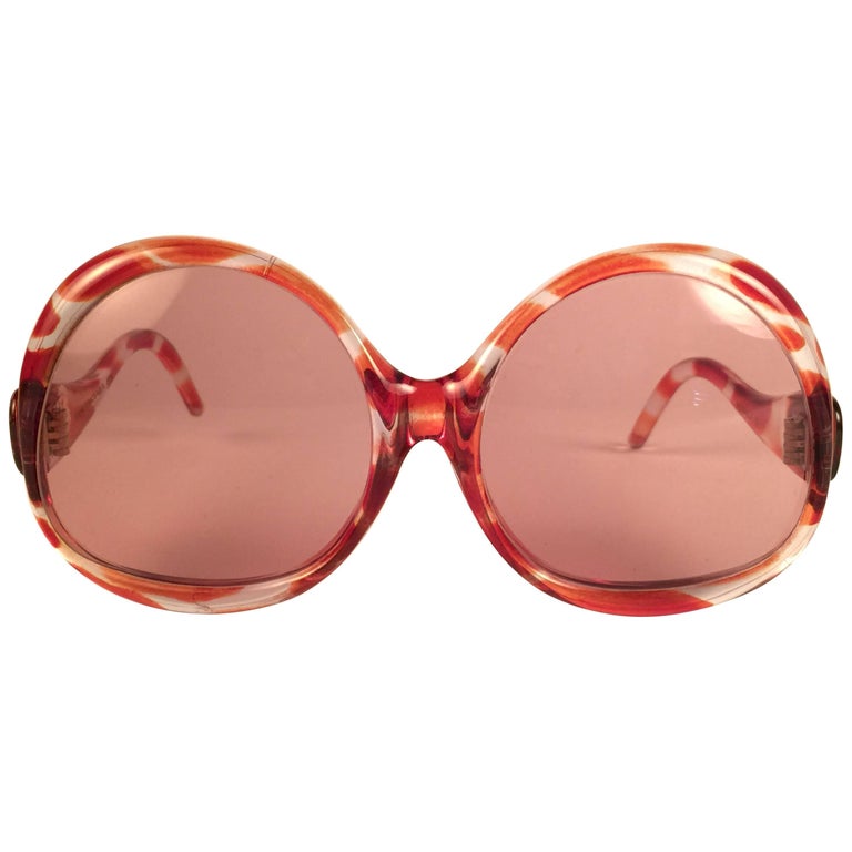 New Vintage Balenciaga Clear and Amber Oversized Sunglasses 1970's  Sunglasses at 1stDibs