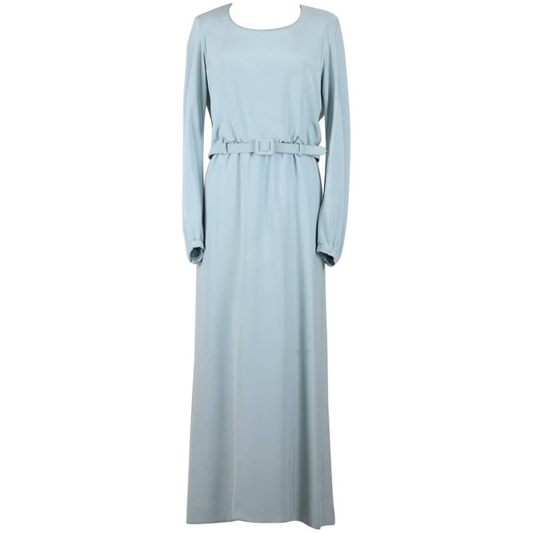 Robe de soirée bleue haute couture documentée YSL Yves Saint Laurent, printemps 1997 en vente