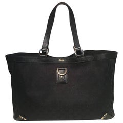 Gucci Black Monogram Canvas Abbey Tote GM Shoulder Bag 4