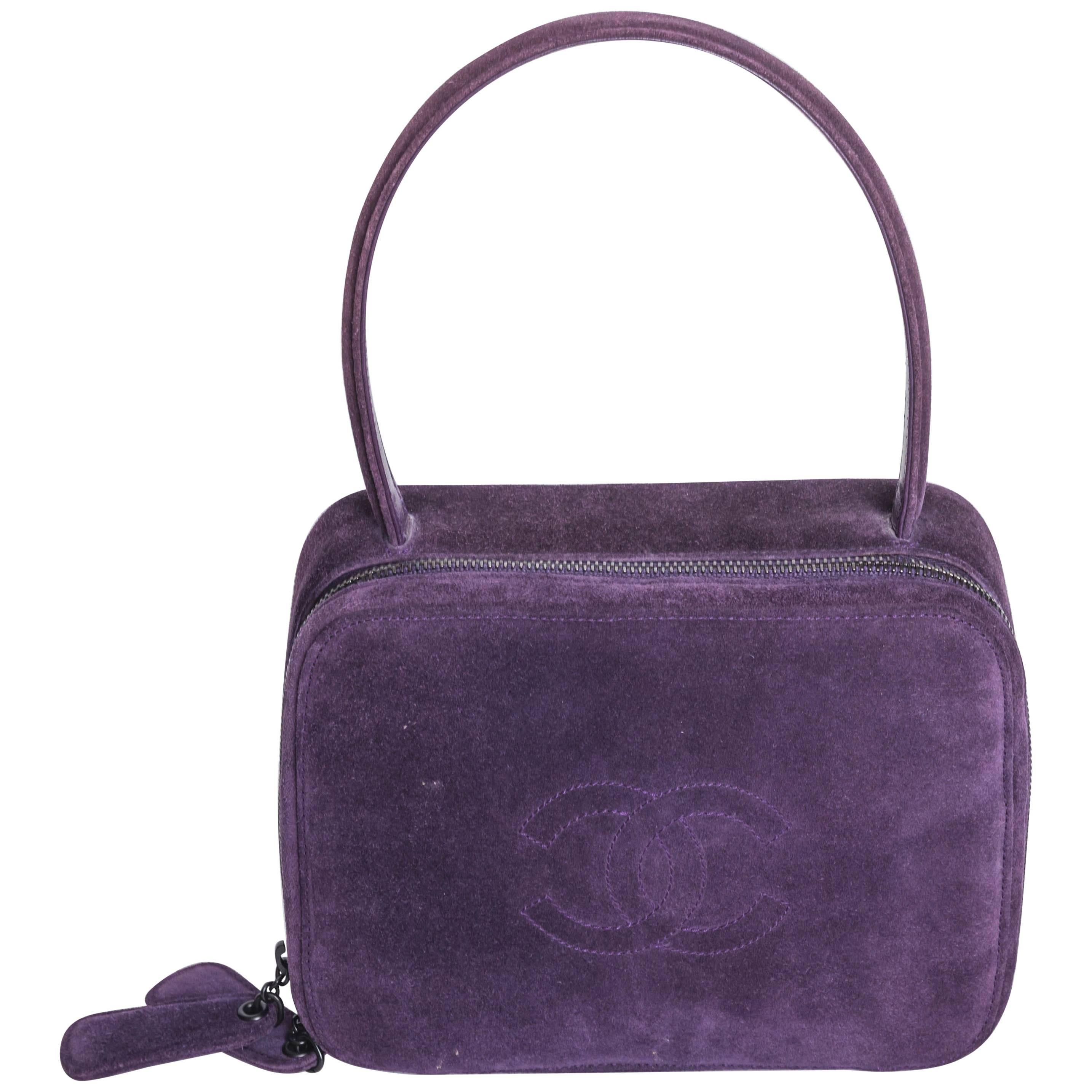 Vintage Purple Suede Chanel Bag - 1997 - 1999