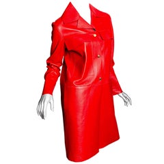 Marni Red Leather Duster /  Coat - 40