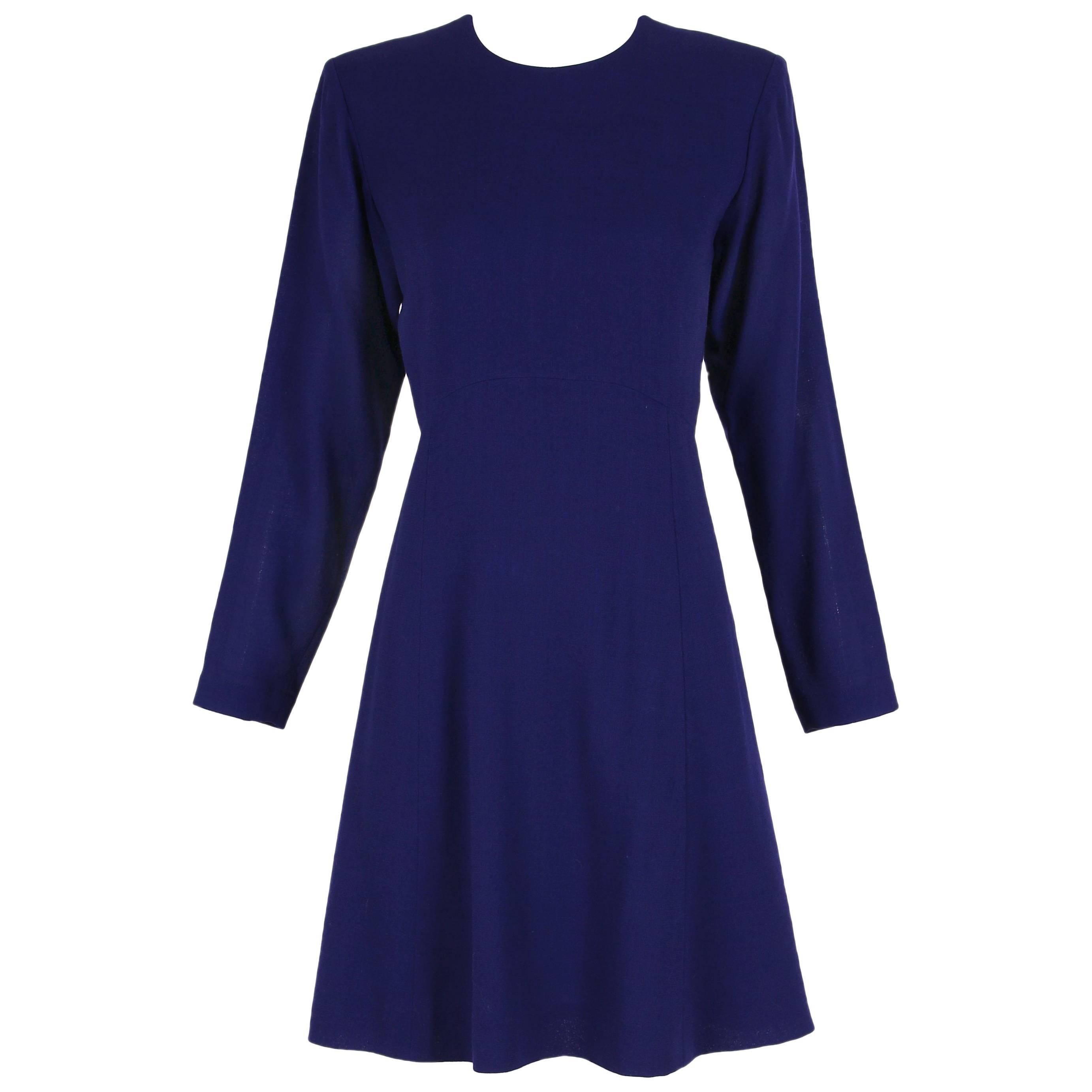 Yves Saint Laurent YSL Abito da giorno al ginocchio viola in vendita