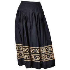 Yves Saint Laurent Cross Stitched Embroidered Skirt 5