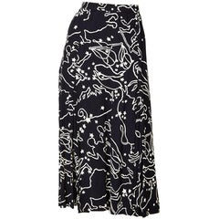 Yves Saint Laurent Zodiac Pattern Skirt