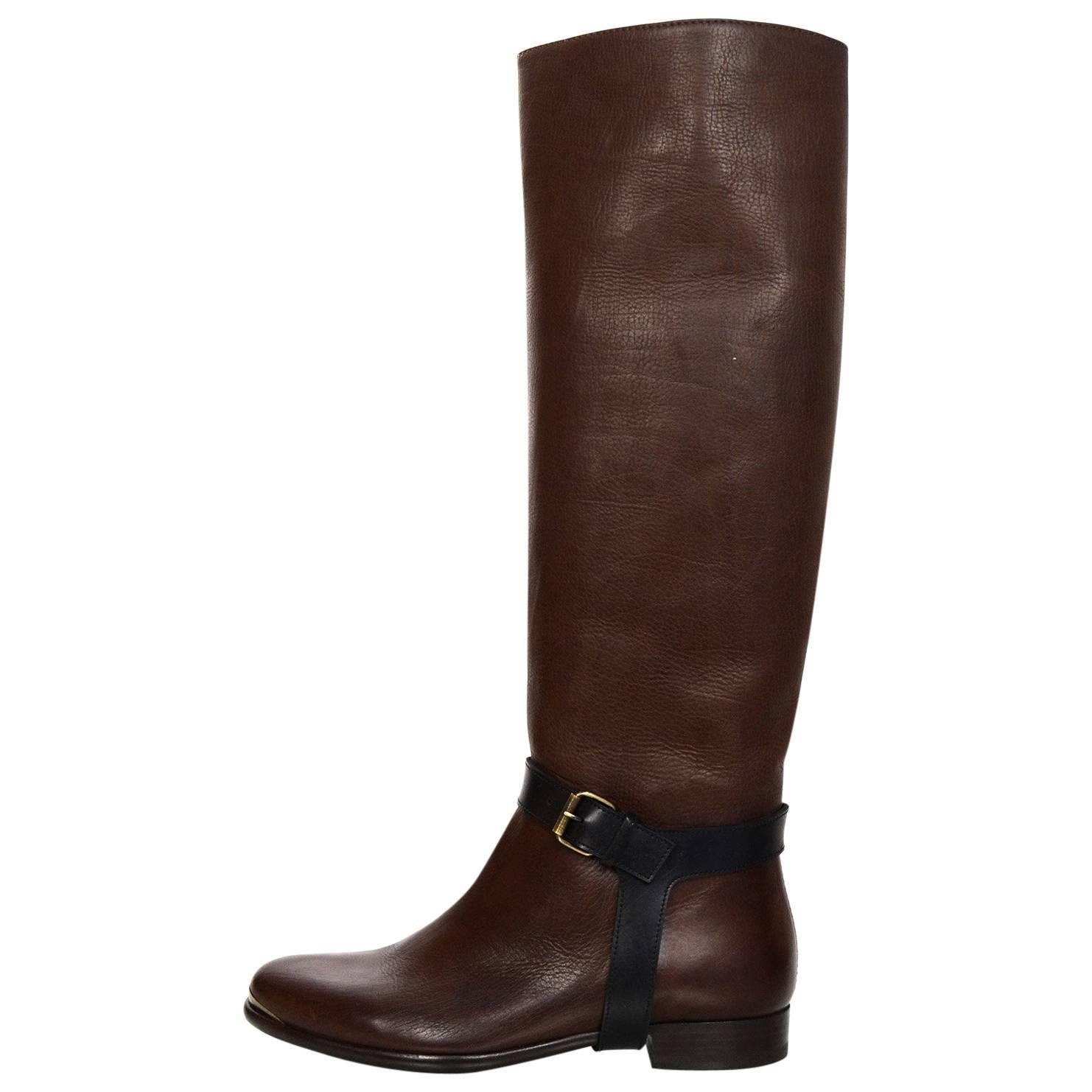 Lanvin Brown Riding Boots 