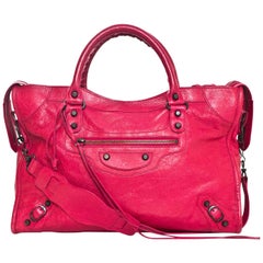 Balenciaga Rose Thulian Pink Agneau Lambskin City Motorcycle Bag with DB 2