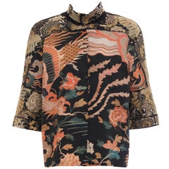 Dries Van Noten Cotton Digitally Printed Top With Metallic Embroidery, Fall 2012