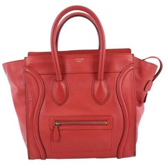 Celine Luggage Handbag Grainy Leather Mini