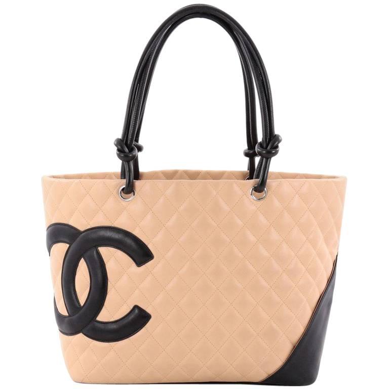 Chanel Cambon Large Quilted Leather Tote 