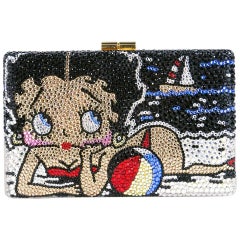 Vintage 90s Limited Edition Katherine Baumann Betty Boop Crystal Encrusted Minaudiere