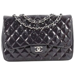 Chanel Classic Quilted Patent Jumbo Single Flap Bag 