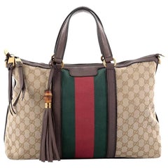 Gucci Rania Convertible Top Handle Bag Web GG Canvas Medium