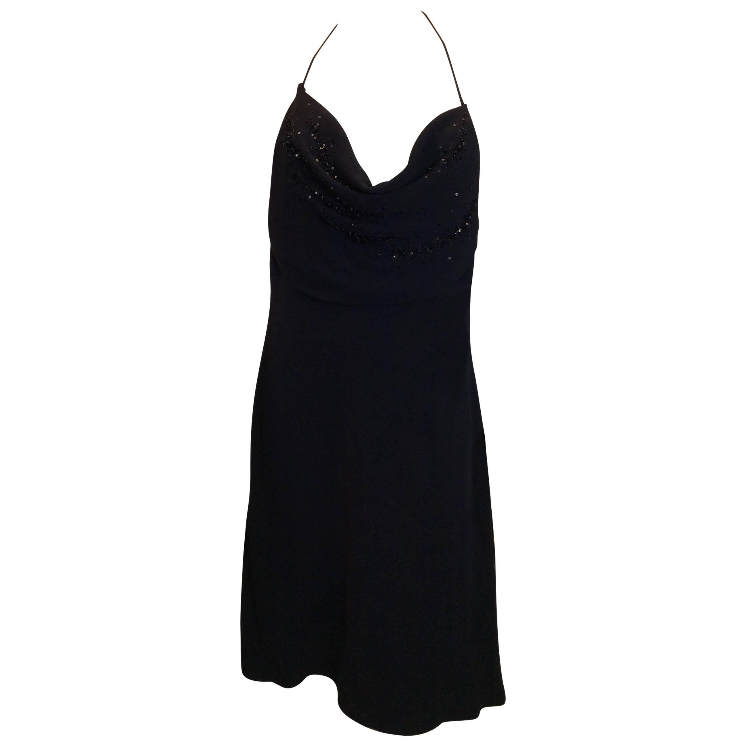 Armani Collezioni NWT Beaded Halter Dress For Sale