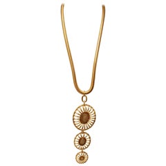 Retro 1990s, Lanvin gilded metal and flowers necklace