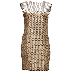 Tom Ford stunning evening dress with tulle and silver tone plates, 2010s