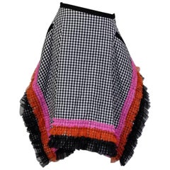 2016 'tricot Comme des Garcons' rectangle ruffles gingham skirt