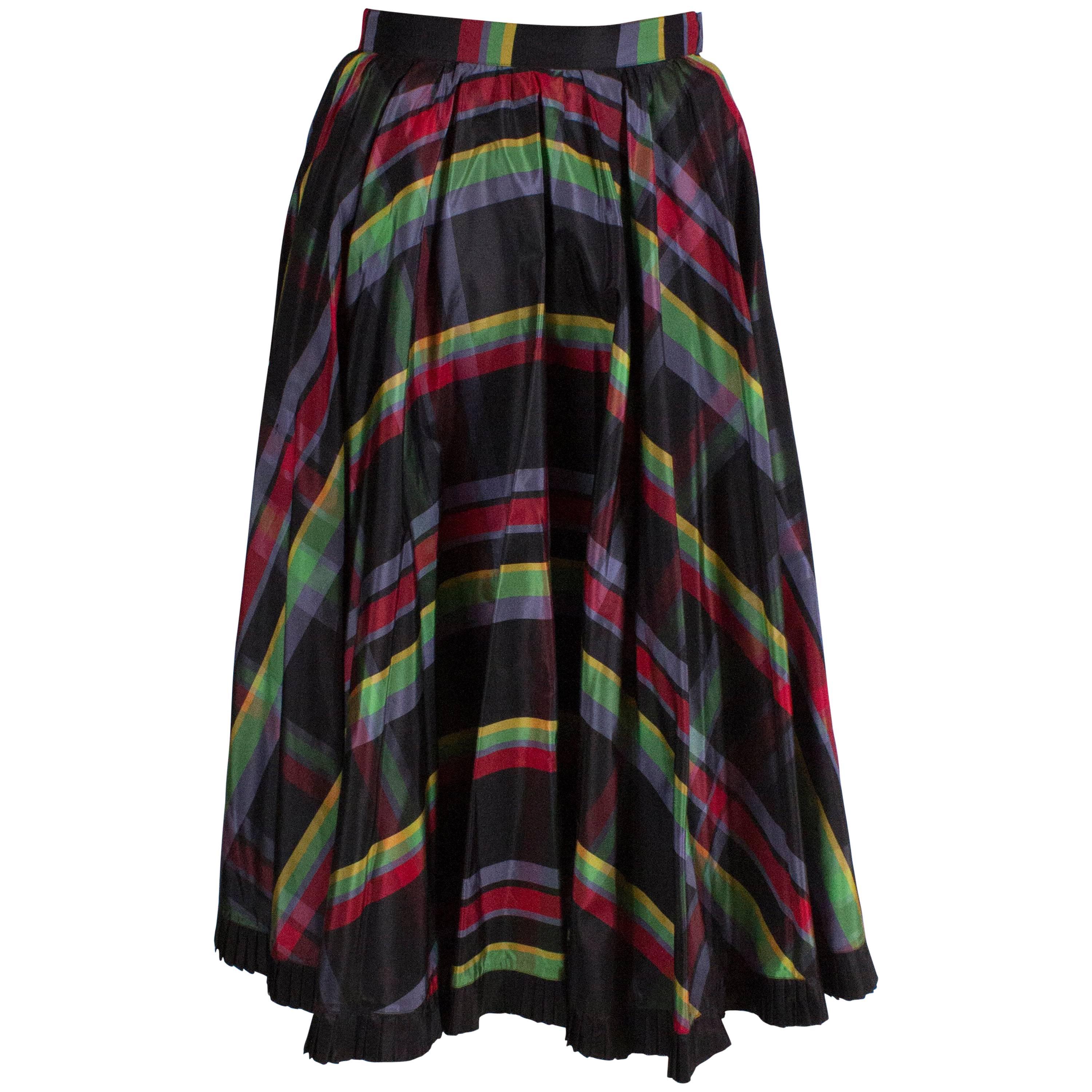 Italian Silk Skirt with Black Frilled Underskirt