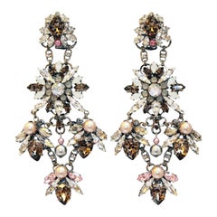 Very Large Statement Swarovski Crystal earrings by VICKISARGE