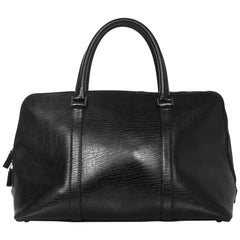 Gucci Black Leather Zip Top Handbag