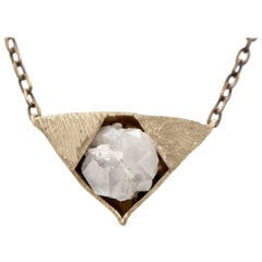 Small Crystal Quartz in Bronze Necklace