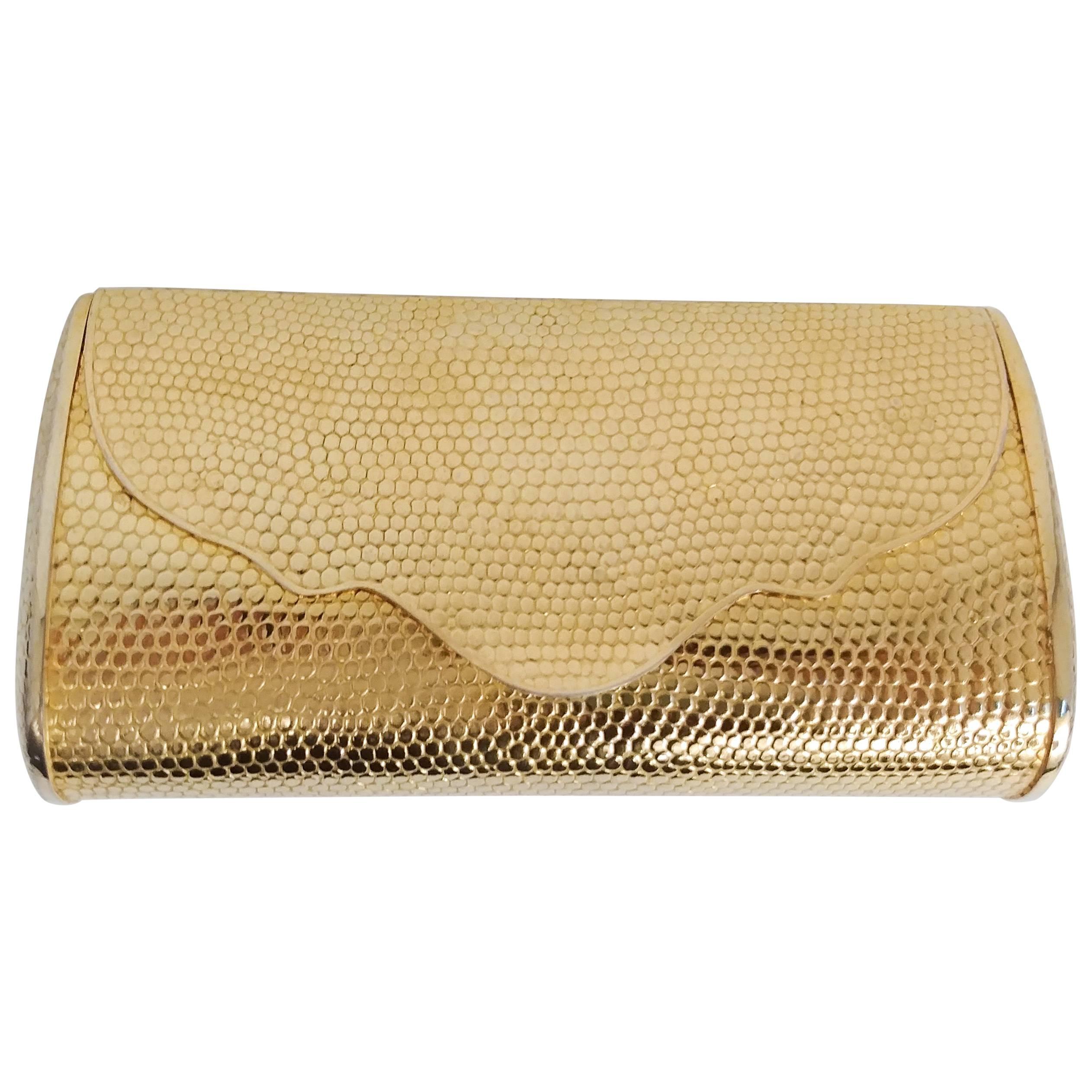 1950s Walborg Golden Metal Clutch Purse